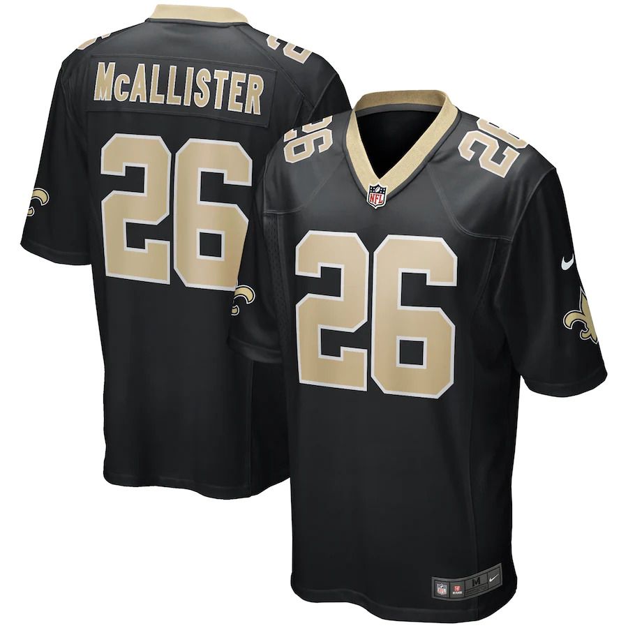 Men New Orleans Saints 26 Deuce McAllister Nike Black Game Retired Player NFL Jersey